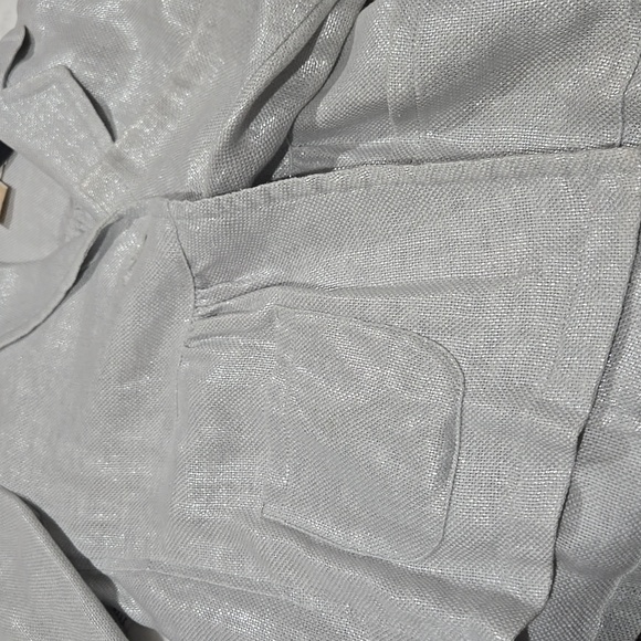 Michael Kors linen cropped light gray, silver three quarters sleeve pockets OP - Picture 8 of 8